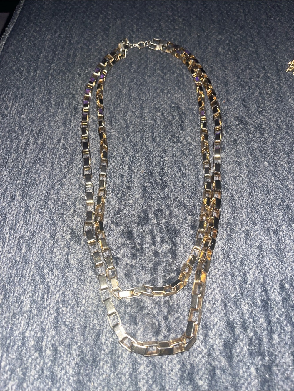 Gold Double Strand Link Necklace for Women